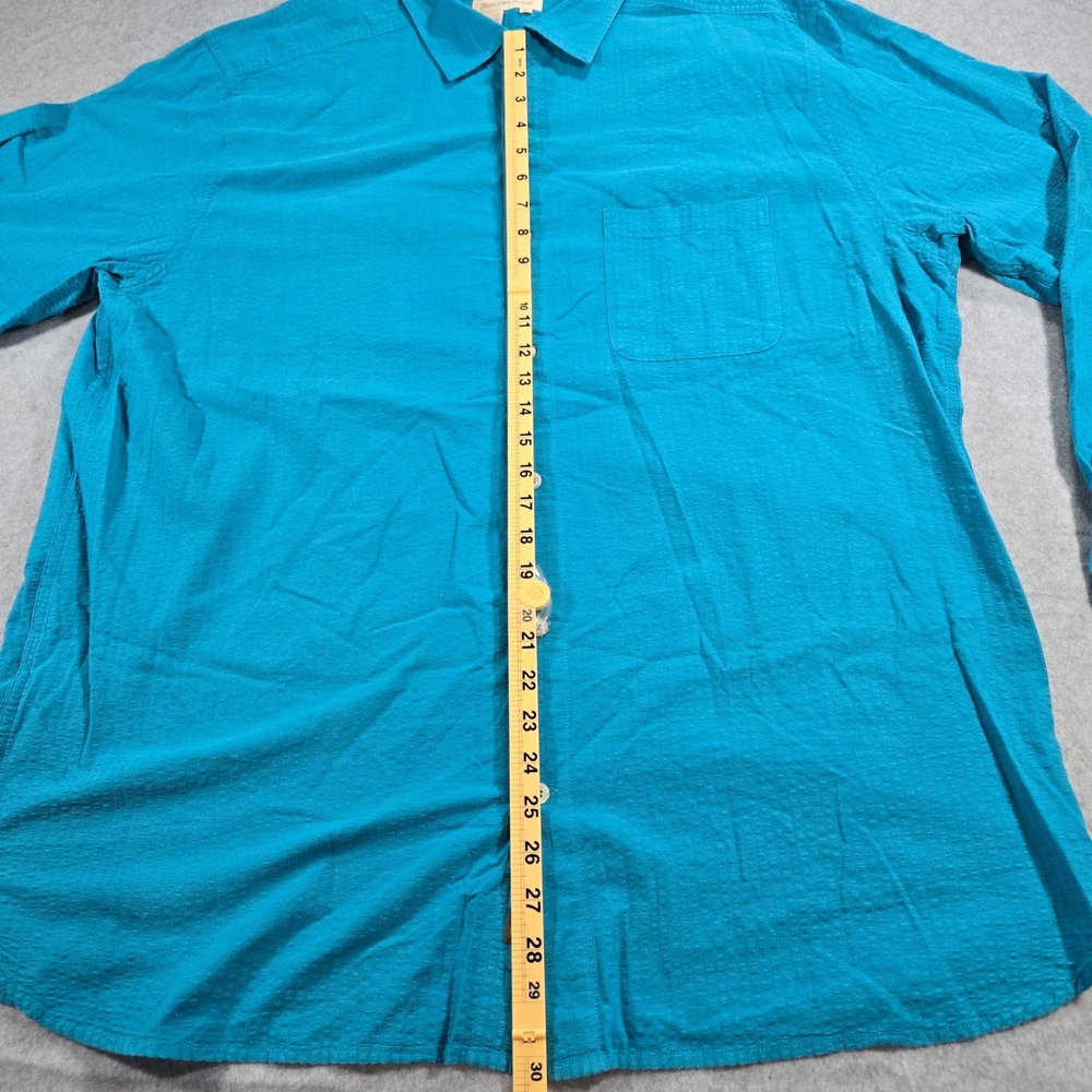 Territory Ahead Mens XL Blue Textured Cotton Long Sleeve Button Down Shirt - Picture 5 of 7